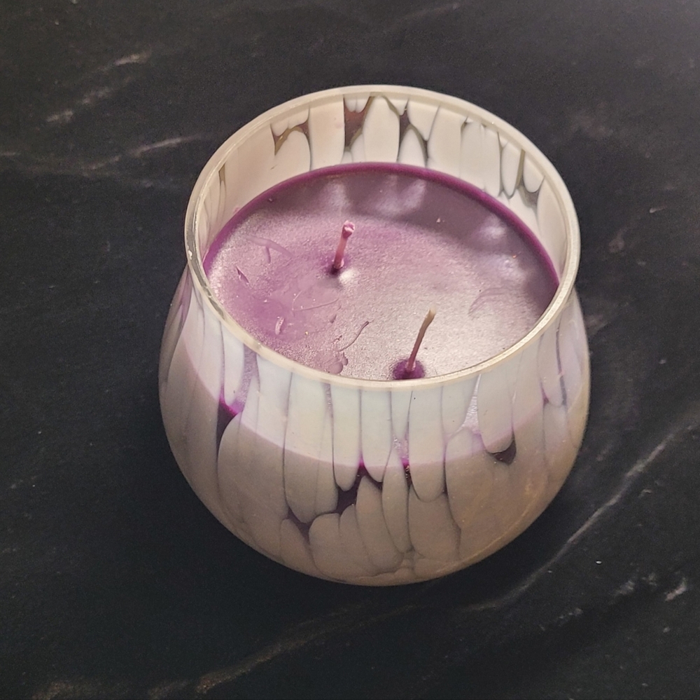 Celebrate Together Midight Magic Candle In Milky Marbled Iridescent Holder